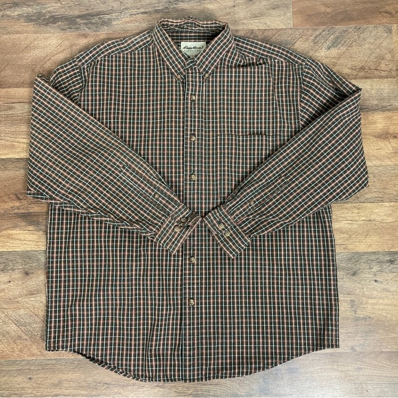 Eddie Bauer Plaid Button Down Long Sleeve Shirt Size Medium - Picture 8 of 9